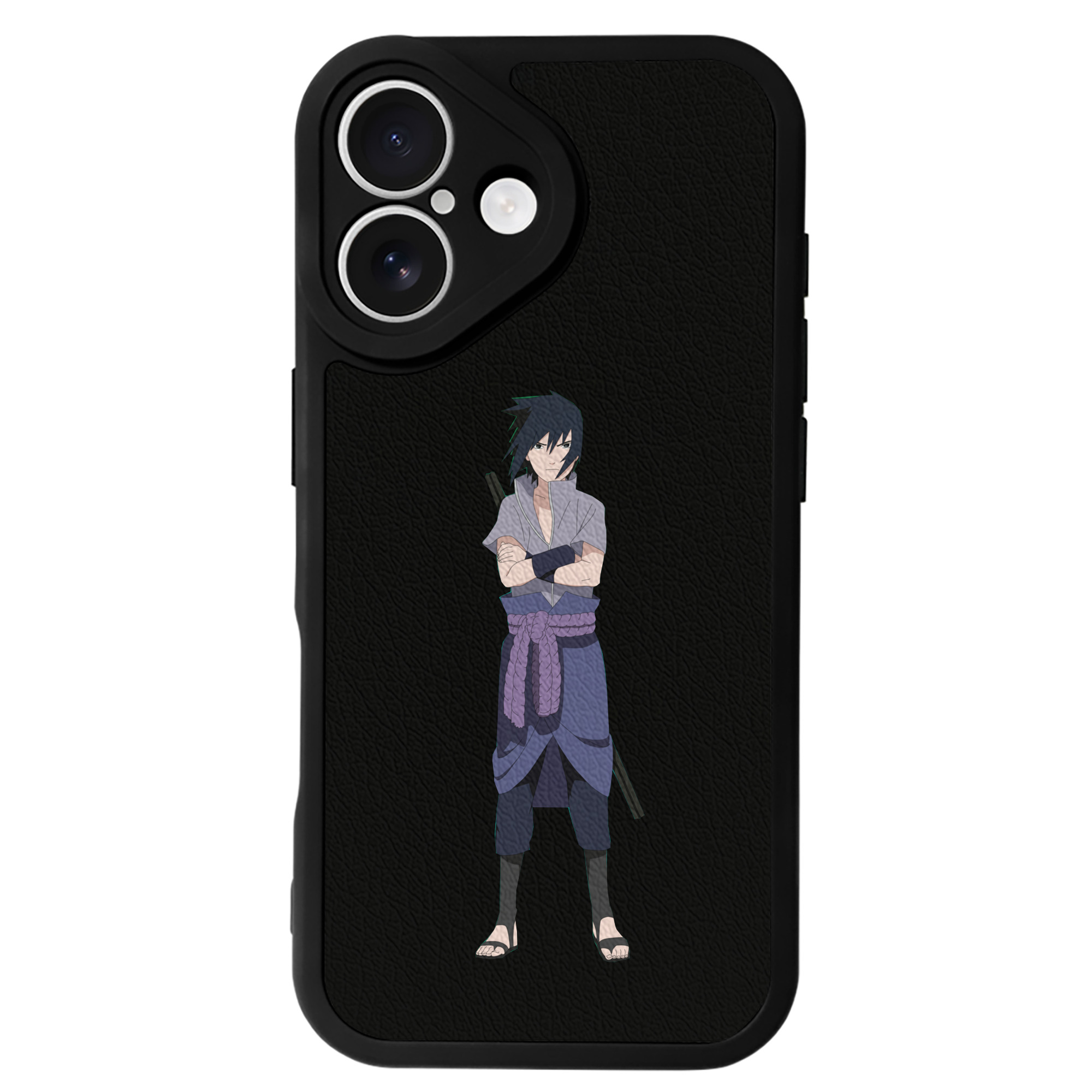 （画像用） NARUTO -ナルト- うちは サスケ Uchiha Sasuke 【iPhone 16シリーズ対応】シリコンスマホケース（レザー調） 材質：シリコン